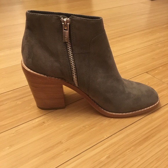 Loeffler Randall Ella Grey Almond Toe Suede Boots - Picture 4 of 6